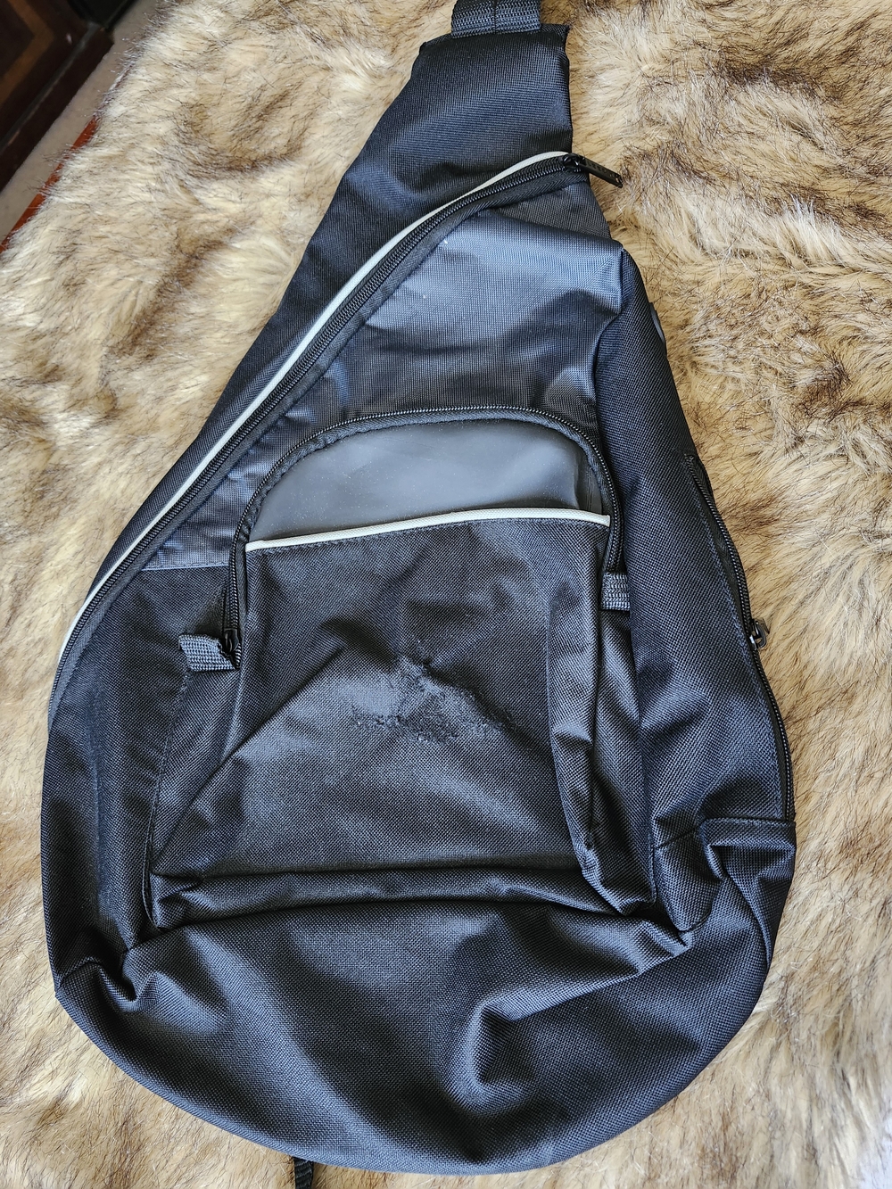 Black Men's Sling Bag - Lightweight Crossbody Backpack